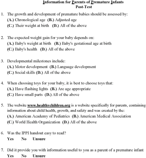 Figure 1 from Educational Handouts for Parents of Premature Infants ...
